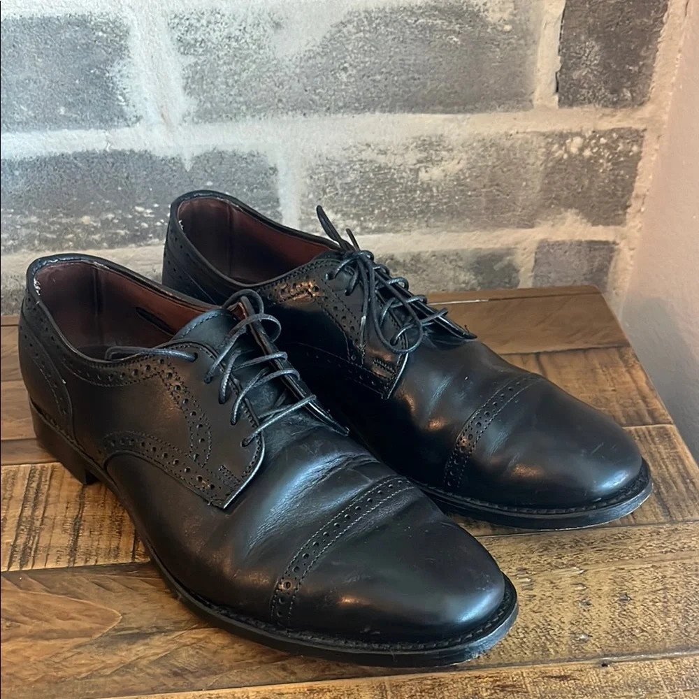 Allen Edmonds THE CITY‎ Leather Cap Toe Lace Up Oxfords Men Size 11 D Black 3495